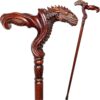 Bastón de Madera Tallado con Dragón – Bastón Artesanal de Lujo para Mano Izquierda