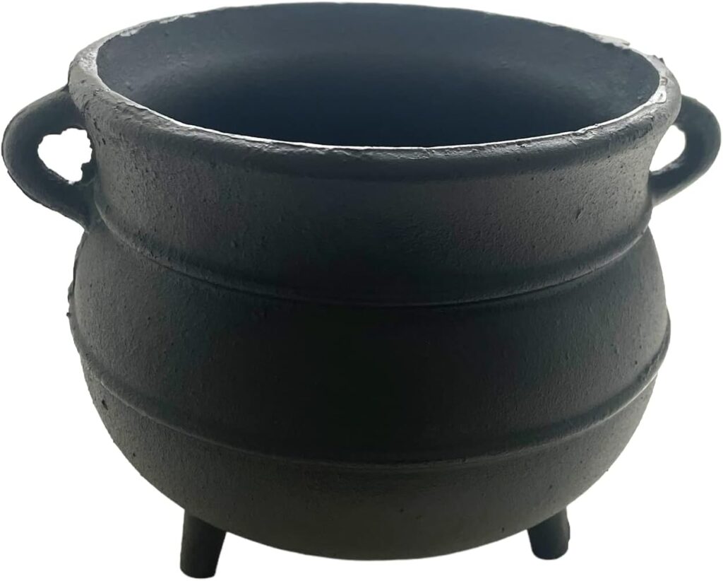 Caldero de Hierro Fundido Negro 7” – Caldero Ritual para Santería, Ifá y Guerreros